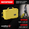 Picture of Condition 1 22" Large Rolling Lockable Hard Storage Case with Foam, Waterproof Protective Box for Camera, Tactical, Scientific Gear, Made in USA, 300, 21.84"x13.82"x9" Yellow