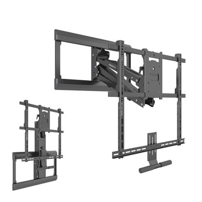 Picture of Mount-It! Fireplace Mantel TV Wall Mount, Above Fireplace Drop Down TV Mount, Pull Down TV Mantle Mount with Spring Assist, TV Sizes 42-65 inches with VESA from 100x100 to 600x500, max 55 lbs Weight