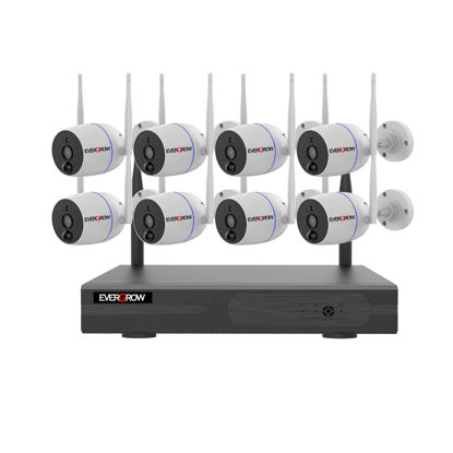 Picture of [ 2-Way Audio, Long Range, Dual Wi-Fi, Dual Mode Camera] Wireless Security Camera System, 10 Channel 1296p 3MP NVR Home Security System, PIR Motion, 8pcs IP Security Camera, Alexa (8CH-A-2MP-174)