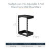 Picture of StarTech.com 2-Post 15U Heavy-Duty Wall Mount Network Rack, 19" Open Frame Server Rack with Adjustable Depth, Wall Mount Data Rack for IT / AV / Patch Panel / Computer Equipment (RK15WALLOA)