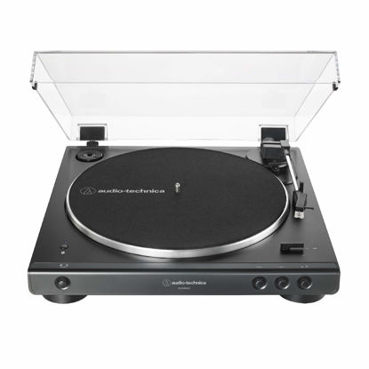 Picture of Audio-Technica AT-LP60XBT-BK Fully Automatic Bluetooth Belt-Drive Stereo Turntable, Black, Hi-Fi, 2 Speed, Dust Cover, Anti-Resonance, Die-cast Aluminum Platter