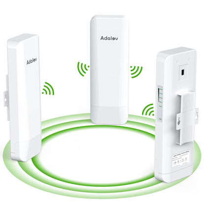 Picture of Adalov CPE368 Gigabit Wireless Bridge Kit | 5.8GHz Long Range WiFi Extender | 3PCS Outdoor CPE with 1000Mbps Ethernet Port, 14DBi Antenna | Plug and Play PTP/PTMP for Starlink/Networks Extend