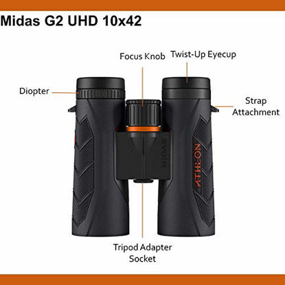 Picture of Athlon Optics Midas G2 8x42 UHD Binoculars with Included Wearable4U Lens Cleaning Pen and Lens Cleaning Cloth Bundle