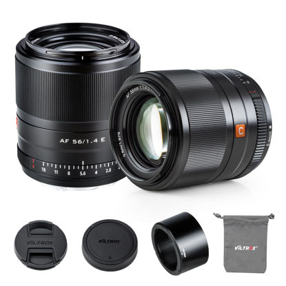 Picture of VILTROX 56mm F1.4 Auto Focus APS-C Frame Lens for Sony E Mount, STM Motor Internal Focus Large Aperture Portrait Fixed Focus Lens for Sony Camera A6000 A6300 A6400 NEX-6 A7S A7C A7 A7RⅢ A7SⅢ A7Ⅲ A7