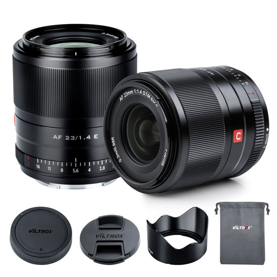 Picture of VILTROX 23mm F1.4 AF Lens for Sony E Mount, Wide Angle F/1.4 Large Aperture APS-C Prime Auto Focus Lens for Sony E-Mount Cameras A6500 A6300 A6100 A9 A7RⅣ A7RⅢ A7Ⅲ A7RⅡ A7Ⅱ A7S A7R