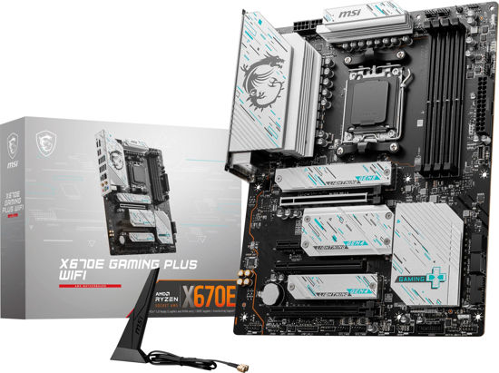 Picture of MSI X670E GAMING PLUS WIFI Gaming Motherboard (AMD Ryzen 9000/8000/7000 Series Processors, AM5, DDR5, PCIe 5.0, SATA 6Gb/s, M.2 slots, USB 3.2 Gen 2, Wi-Fi 6E, Bluetooth 5.3, 2.5Gbps LAN, HDMI/DP,ATX)