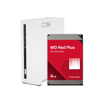 Picture of QNAP TS-133-14WD-US 1 Bay Home NAS with 4TB Storage Capacity, Preconfigured WD Red Plus HDD Drive Bundle, with 1GbE Ports