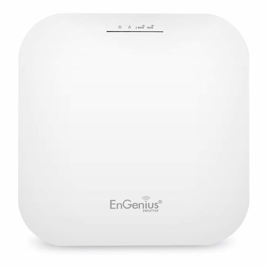 Picture of EnGenius EWS377AP WiFi 6 AX3600 4x4 Multi-Gigabit Access Point Features OFDMA, MU-MIMO, PoE+, WPA3, 2.5 Gbps Port, up to 1024 Client Devices, w/ EPA5006GAT Gigabit POE Adapter, 30W