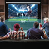 Picture of YODOLLA 120 inch Projector Screen Motorized,4:3 HD Retractable Electric Projector Screen 4K 3D Wall Mounted Ceiling Automatic Projection Screen Drop Down with Remote Movie Screen for Indoor Outdoor