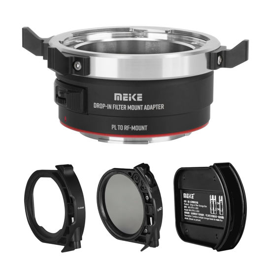 Picture of Meike Drop-in Filter Manual Focus Mount Adapter with Variable ND and UV Filters for ARRI PL-Mount Cine Lenses to Canon RF Mount Cameras EOS-R EOS-RP R5 R6 R7 R10 C70 Komodo