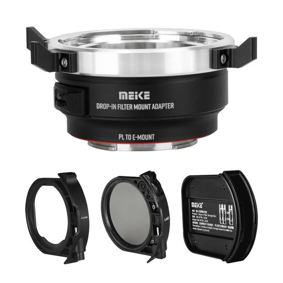 Picture of Meike MK-PLTE-C Drop-in Filter Manual Focus Mount Adapter with Variable ND and UV Filters for ARRI PL-Mount Cine Lens to Sony E Mount Mirrorless Cameras