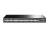 Picture of TP-Link 48 Port Gigabit Ethernet Switch | Plug and Play | Sturdy Metal w/ Shielded Ports | Rackmount | Fanless | Traffic Optimization | Unmanaged (TL-SG1048) , Black