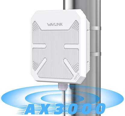 Picture of WAVLINK AX3000 Outdoor WiFi Extender/Access Points - Long Range Wireless Signal Booster with Dual Band/PoE/IP67 Waterproof/UP to 3Km- Supports up to 256 Devices for Factories,Farms