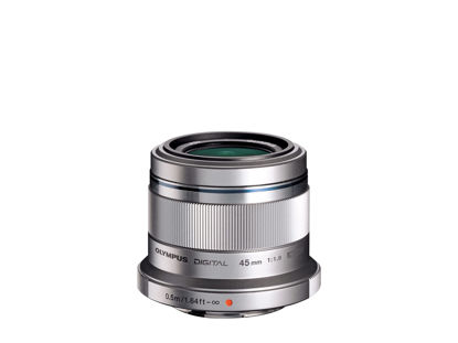 Picture of OM SYSTEM OLYMPUS M. Zuiko Digital ED 45mm f1.8 (Silver) Lens for Micro 4/3 Cameras - International Version (No Warranty)