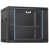 Picture of VEVOR 9U Wall Mount Network Server Cabinet, 15.5'' Deep, Server Rack Cabinet Enclosure, 200 lbs Max. Ground-Mounted Load Capacity, with Locking Glass Door Side Panels, for IT Equipment, A/V Devices