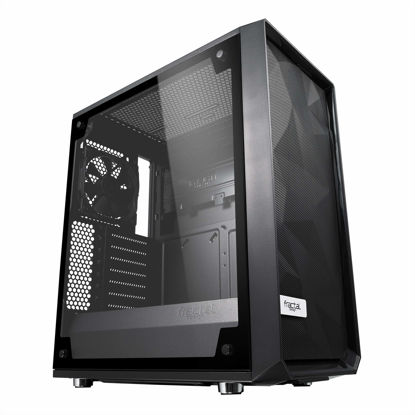 Picture of Fractal Design Meshify C - Compact Computer Case - High Performance Airflow/Cooling - 2X Fans Included - PSU Shroud - Modular Interior - Water-Cooling Ready - USB3.0 - Tempered Glass Light - Blackout