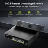 Picture of 5 Port 10G Ethernet Switch Unmanaged,with 5X 10Gb Base-T RJ45 Ports, NICGIGA 10Gbps Network Switch Easy for 10G NAS,PC,WiFi7 Router,10G Adapter/NIC. Desktop or 19-inch Rack Mount, Plug and Play.