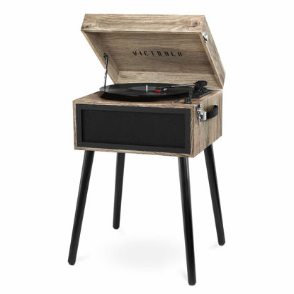 Picture of Victrola VTA-75-ESP Liberty 5-in-1 Turntable Music Entertainment Center with Bluetooth Wireless FM Radio USB Recorder Wood (Farmhouse Oatmeal)