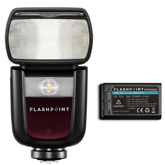 Picture of Flashpoint Zoom Li-on III R2 TTL On Camera Flash for Sony, 76ws 2.4GHz 1/8000s HSS Speedlight with Quick Manual-TTL Switch, 1.5s Recycle Time, 7.2V/2600mAh Li-Ion Battery, 450 Full-Power Flashes