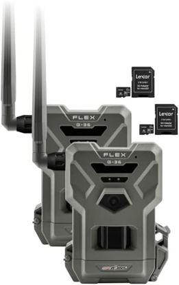 Picture of SPYPOINT Flex G-36 Twin Pack Cellular Trail Camera, 36MP Photos and 1080p Videos with Sound, GPS Enabled, Dual-Sim LTE Connectivity, 100' Flash & Detection Range + Two 32GB Micro SD Cards