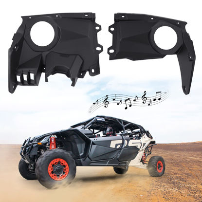 Picture of CUSAUTV Front Dash Speaker Pods Assembly Compatible with Can Am Maverick X3 / X3 Max 2017-2023 All Models Accessories 6.5 inch Stereo System Speaker Mount Enclosure Dash Panels (2PCS,LH+RH)