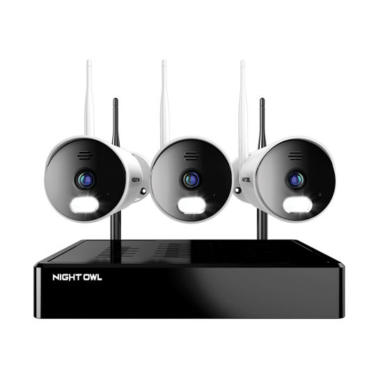 Picture of Night Owl 10 Channel Bluetooth Video Home Security Camera System with (3) Wi-Fi IP 4K HD Indoor/Outdoor Spotlight Cameras 2-Way Audio & 1TB Hard Drive (Expandable up to Cameras), BTWN81L-2-3-B