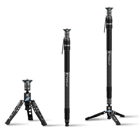 Picture of SIRUI SVM-165 Rapid Monopod for Cameras, 65” Carbon Fiber Monopod with Feet, One-Step Rapid Height Adjustment, Lightweight Travel Monopod for DSLR Camera, Modular 3 in 1, Max Load 22lbs