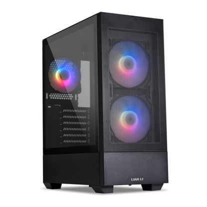 Picture of LIAN LI High Airflow ATX PC Case, RGB Gaming Computer Case, Mesh Front Panel Mid-Tower Chassis w/ 3 ARGB PWM Fans Pre-Installed, USB Type-C Port, Tempered Glass Side Panel (LANCOOL 205 MESH C, Black)