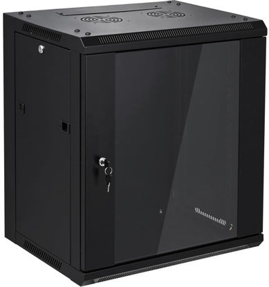 Picture of 12U Wall Mount Server Cabinet Network Rack Enclosure Locking Glass Door by NETECABLE