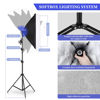 Picture of SH Photography Lighting Kit 4 x 65W 5500K LED Bulbs Green Screen 2.6x3M/8.5FTx10FT Backdrop Stand Softbox Umbrellas 5 in1 Reflector Accessories Continuous Light for Photo Video Studio Equipment