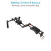 Picture of Filmcity Shoulder Rig Kit w Matte Box & Follow Focus for DSLR Cameras. Ergonomic & Stable, 6” to 9” Convertible Size. Adjustable Handles, ¼” Threads. Comfy Shoulder Pad, Quick Release Plate (FC-03)