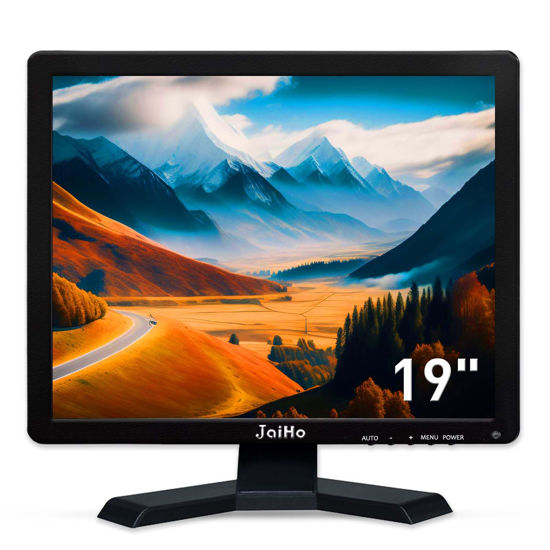 Picture of JaiHo 19 Inch PC Desktop Monitor - 1280x1024 HD Monitor LCD Color Display Screen, Office Monitor with HDMI VGA BNC AV USB for Home Office Gaming Raspberry Pi PC, VESA Compatible