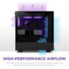 Picture of NZXT H5 Flow RGB ATX Mid-Tower Gaming Case - High Airflow, Tempered Glass, Cable Management, 280mm Radiator Support - Black