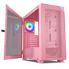 Picture of VETROO AL800 Full Tower PC Computer Case w/Door Opening Design Tempered Glass, E-ATX/ATX Support, Built-in ARGB LED Strip, Pre-Installed ARGB & PWM FDB Fan in Rear, Support for 40 Series GPUs -Pink