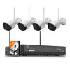 Picture of TIGERSECU 1080P WiFi NVR Security Camera System with 1TB Hard Drive, 4 Channel NVR, Weatherproof Cameras, Two Way Audio, Siren, AI Human Detection