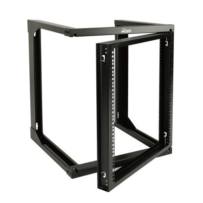 Picture of Tecmojo 12U Wall Mount Open Frame Network Rack, Swing Out Hinged Door 24 Inch Depth, Holds Network Servers and AV Equipment, Easy Rear Access to Equipment, Door Opens 180 Degrees from Either Side