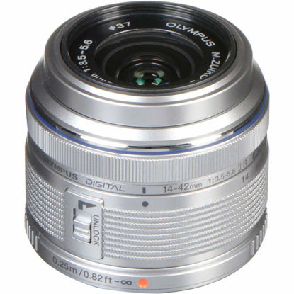 Picture of OM SYSTEM OLYMPUS M.Zuiko Digital 14-42mm F3.5-5.6 IIR Silver For Micro Four Thirds System Camera, Compact 3x zoom Lens