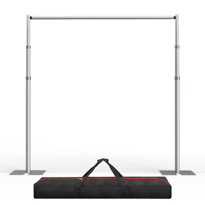 Picture of EMART Pipe and Drape Backdrop Stand Kit, Backdrop Stand Heavy Duty 8.9ftx10ft, Adjustable Metal Frame for Backdrop, Background Stand Backdrop for Wedding Birthday Party Banquet Decorations