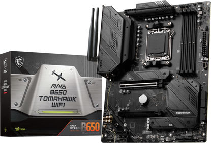 Picture of MSI MAG B650 Tomahawk WiFi Gaming Motherboard (AMD Ryzen 9000/8000/7000 Series Processors, AM5, DDR5, PCIe 4.0, M.2, SATA 6Gb/s, USB 3.2 Gen 2, HDMI/DP, Wi-Fi 6E, Bluetooth 5.3, 2.5Gbps LAN, ATX)