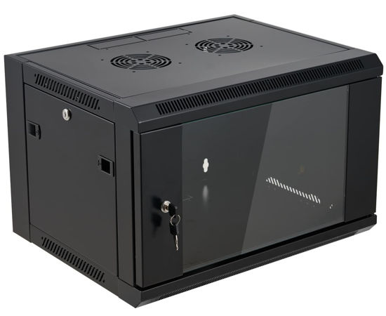 Picture of 6U Wall Mount Server Cabinet Network Rack Enclosure Locking Glass Door by Tedgetal