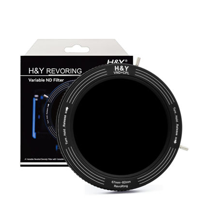 Picture of H&Y ND Filter 67 72 77 82mm Variable ND Filter ND3-ND1000 1.5-10 Stops 3 in 1 Camera Lens Filter Circular Polariser ND Filter with RevoRing for Studio Outdoor Video Shooting