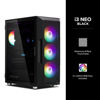 Picture of Zalman i3 NEO ATX Mid Tower Gaming PC Case - 4 x 120mm Fixed RGB Fans Preinstalled - Mesh Front Panel for High Airflow - Tempered Glass Side Panel, Black