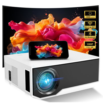 Picture of Projector with WiFi and Bluetooth, CoolEeve 1080P HD Full 14000Lumens Portable Video Movie Projector for Home Theater, Compatible with TV Stick/iOS/Android/PC/HDMI/AV/USB