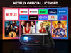 Picture of [Netflix Officially/Auto Focus] Smart Projector with 5G WiFi and Bluetooth, DBPOWER Native 1080p Projector Built-in Netflix, Youtube, Hulu, Disney+, Peacock Apps, 500ANSI Movie Projector Dolby