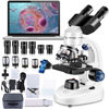 Picture of Woehrsh Microscope for Adults WF10x and WF25x eyepieces, 40X-2000X Magnification USB Camera, Microscope for Adults Suitable for Laboratory School Home Education.