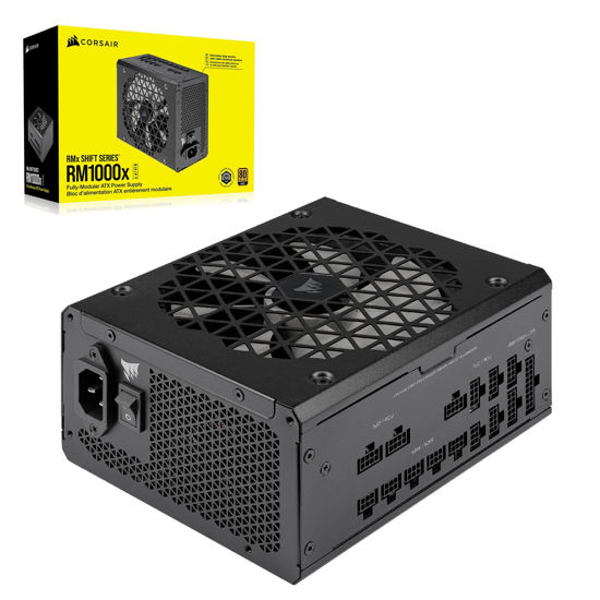 Picture of Corsair RM1000x Shift Fully Modular ATX Power Supply - Modular Side Interface - ATX 3.0 & PCIe 5.0 Compliant - Zero RPM Fan Mode - 105°C-Rated Capacitors - 80 Plus Gold Efficiency - Black