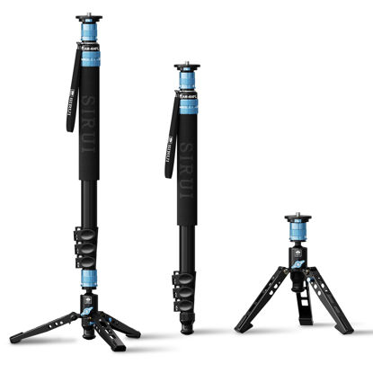 Picture of SIRUI AM-404FL Camera Monopod with Feet, 74.8 Inch Aluminum Travel Video Monopod with Removable Base, Slim and Lightweight, Max Load 26.4lbs, 360°Panorama Panning, 4-Section for Canon Nikon Sony