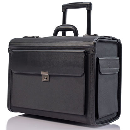 Picture of HAMMER ANVIL 19 Wheeled Briefcase Rolling Case Sales Sample Pilot Lawyer Attache Black Ballistic Nylon