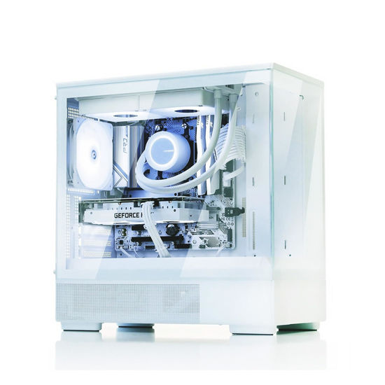 Picture of Zalman P10 Micro ATX Case, MATX PC Case with 120mm ARGB Fan Pre-Installed, Panoramic View Tempered Glass Front & Side Panel, USB Type C and USB 3.0, White