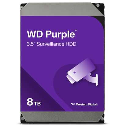 Picture of Western Digital 8TB WD Purple Surveillance Internal Hard Drive HDD - SATA 6 Gb/s, 128 MB Cache, 3.5" - WD84PURZ